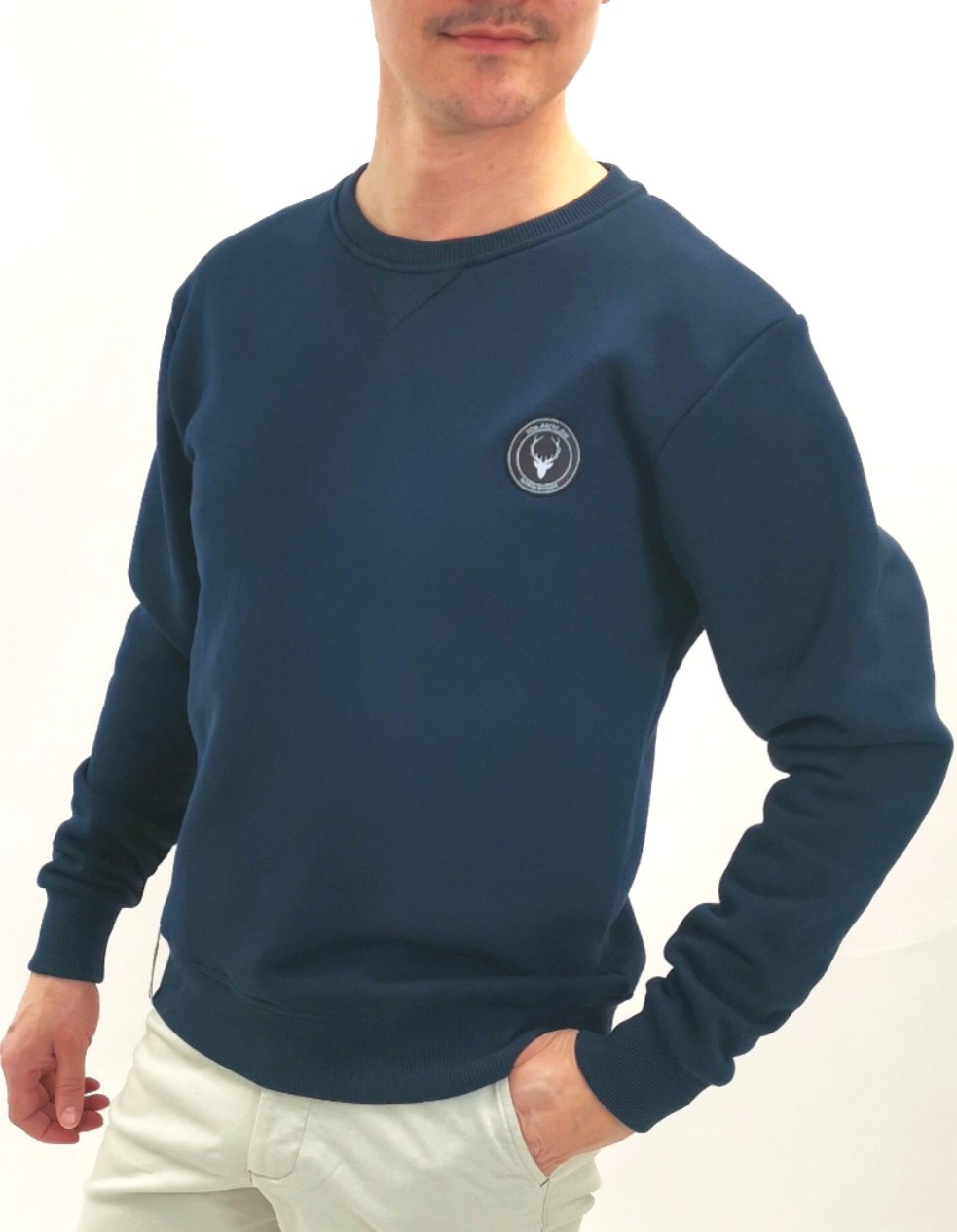 Sweatshirt marinblå slim fit